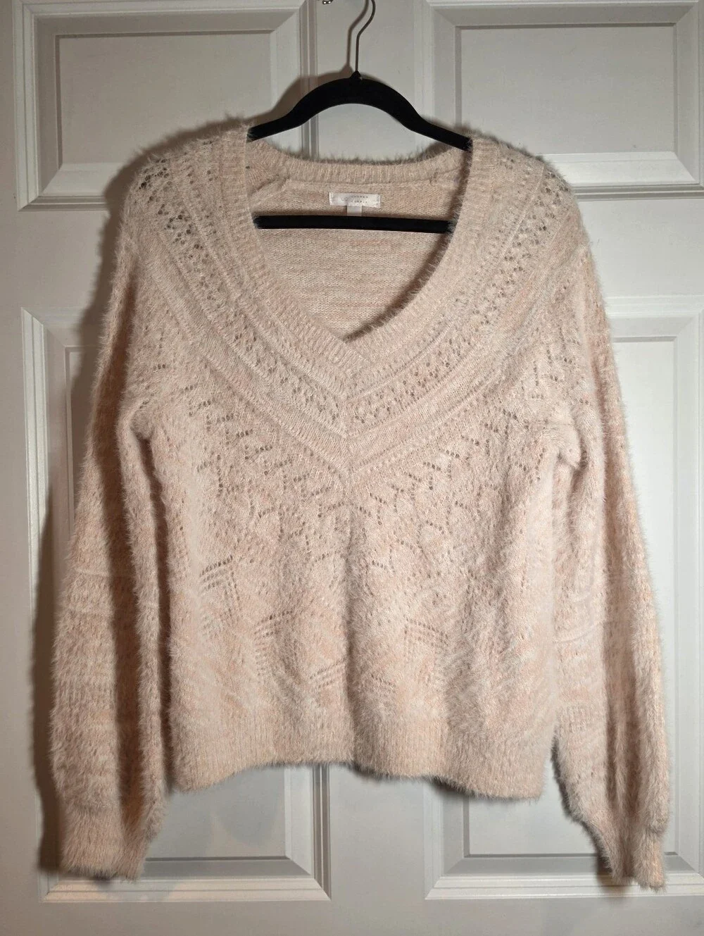 Lauren Conrad Light Pink Fuzzy Knit Womens Sweater M